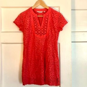 Isaac Mizrahi xxs pink crocheted t-shirt dress